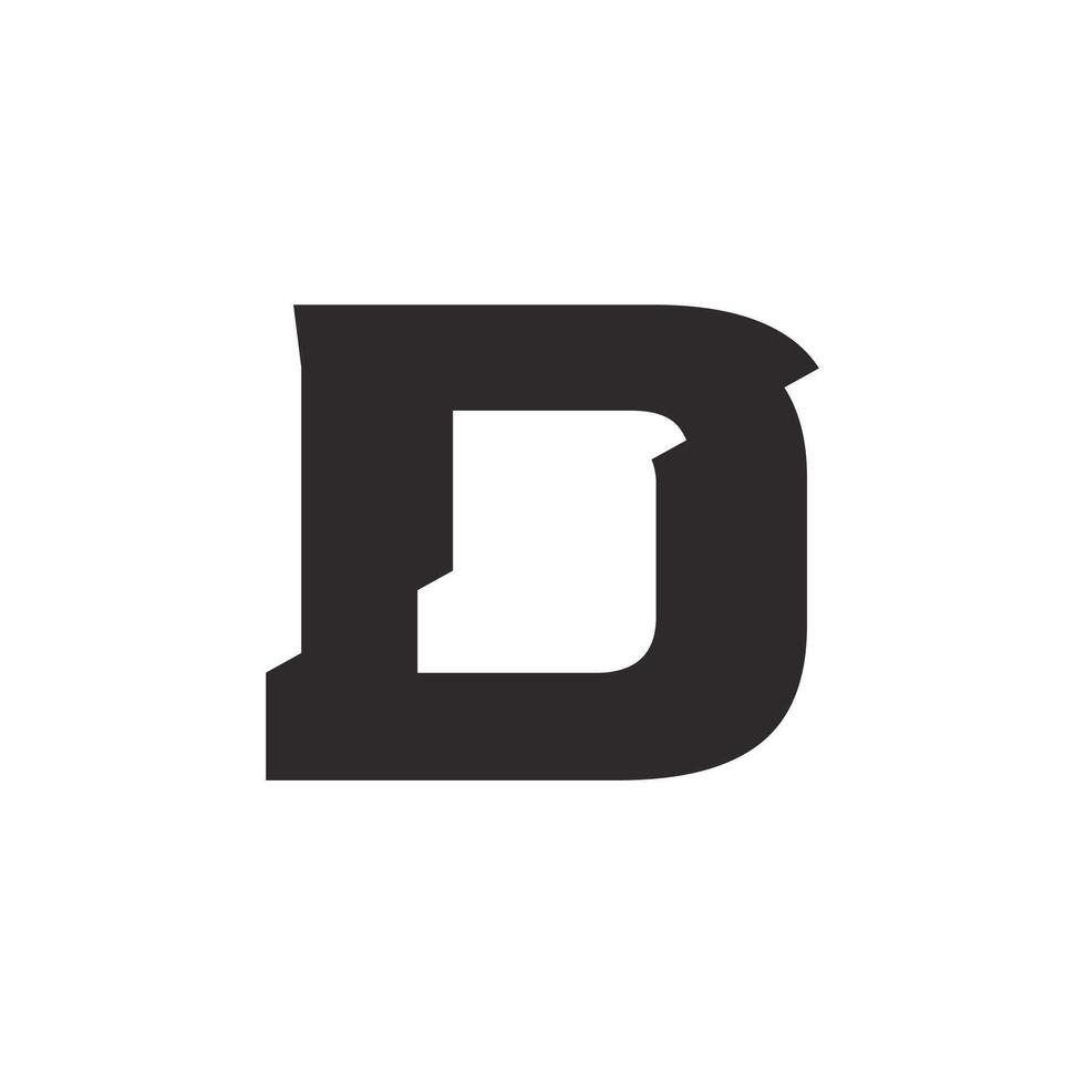 The letter d is shown in black and white vector