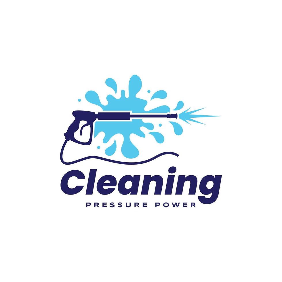 Cleaning pressure power logo design vector