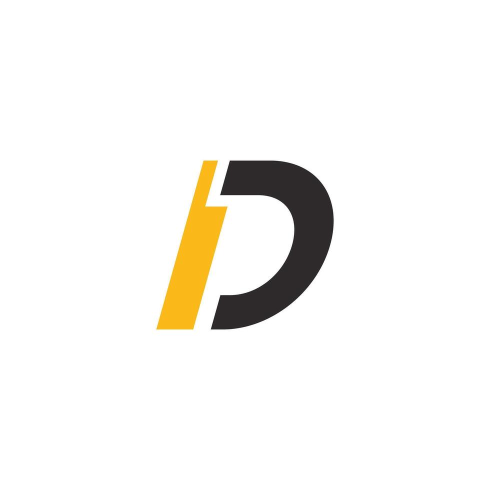 A yellow and black letter d logo vector