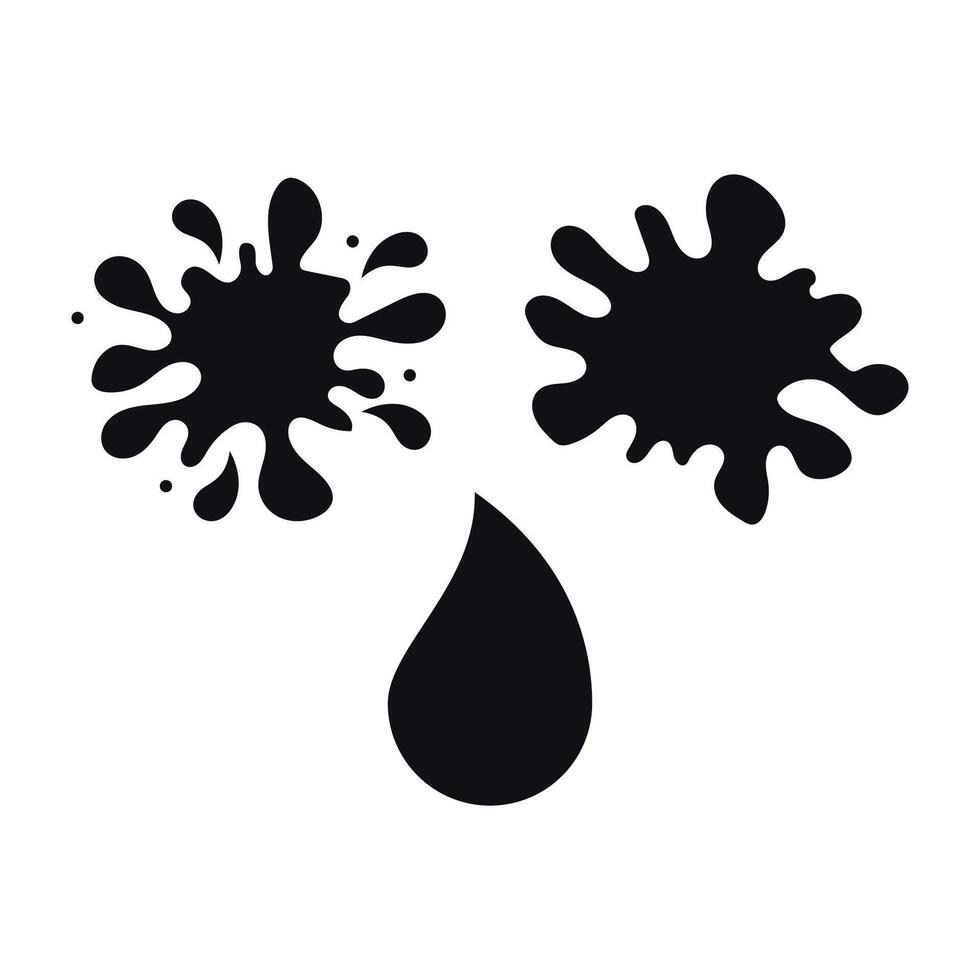 Black ink splash splash icon illustration vector