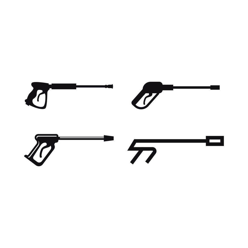 A set of four different types of spray guns vector