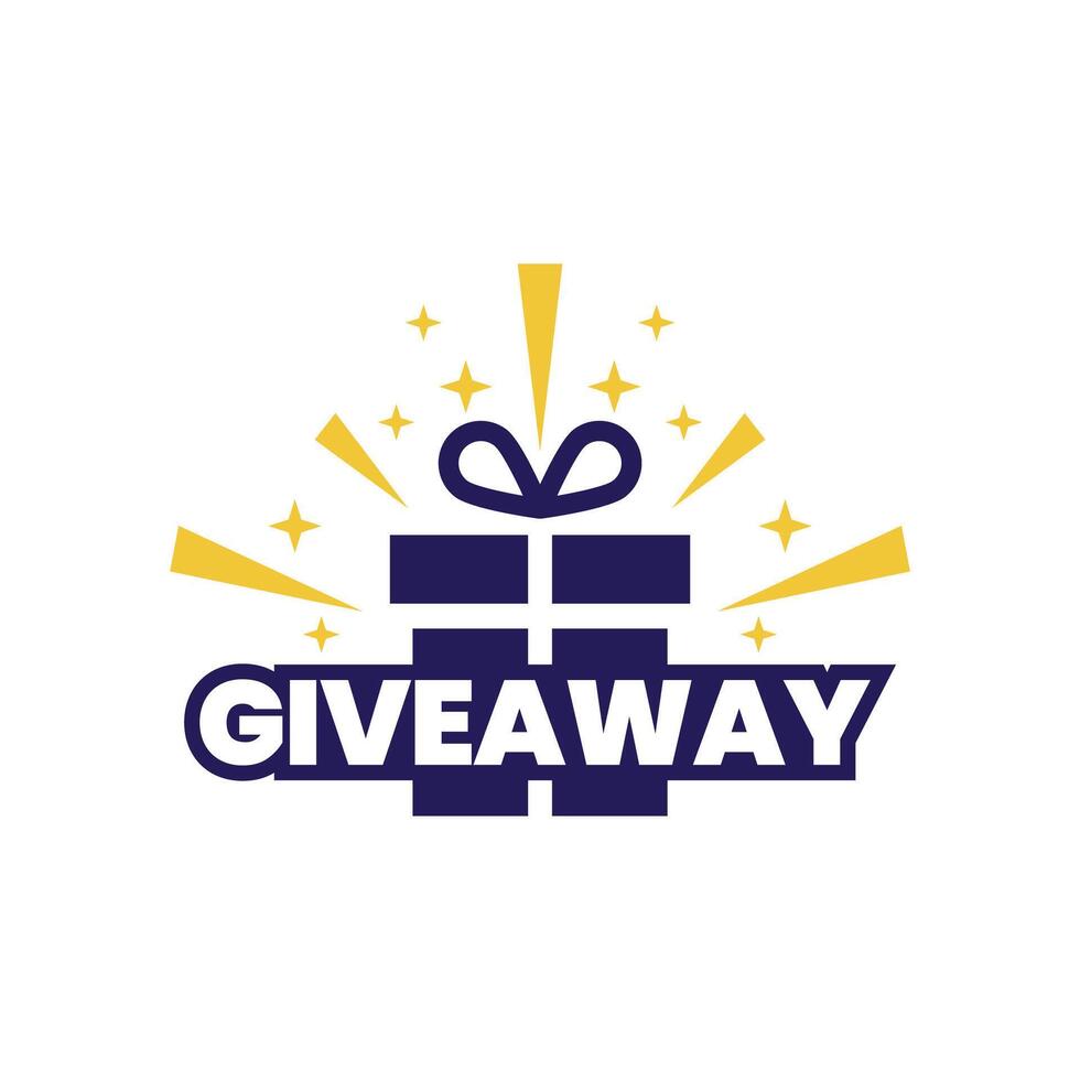 A logo with the word giveaway vector