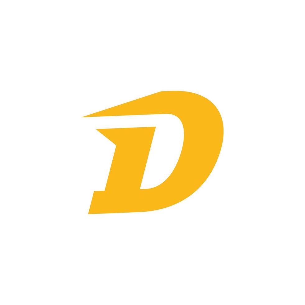 A yellow and black logo with the letter d vector