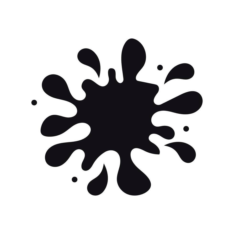 A black and white ink splash on a white background vector