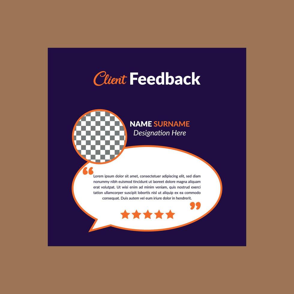 Modern Client Testimonial Design. Minimal Layout Display for Promotion. vector