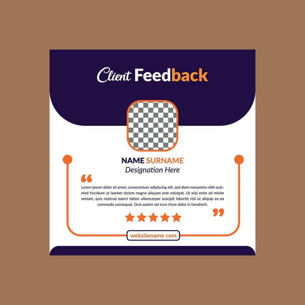 Modern Client Testimonial Design. Abstract Template Display for Promotion. vector