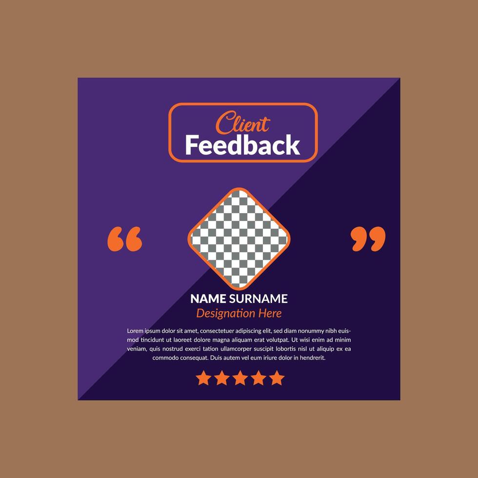 Modern Client Testimonial Design. Artistic Layout Display for Promotion. vector