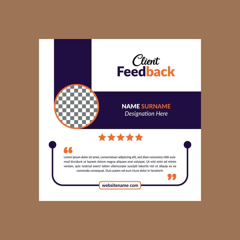 Modern Client Testimonial Design. Abstract Layout Display for Promotion. vector