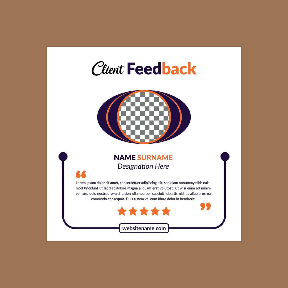 Modern Client Testimonial Design. Minimal Template Display for Promotion. vector