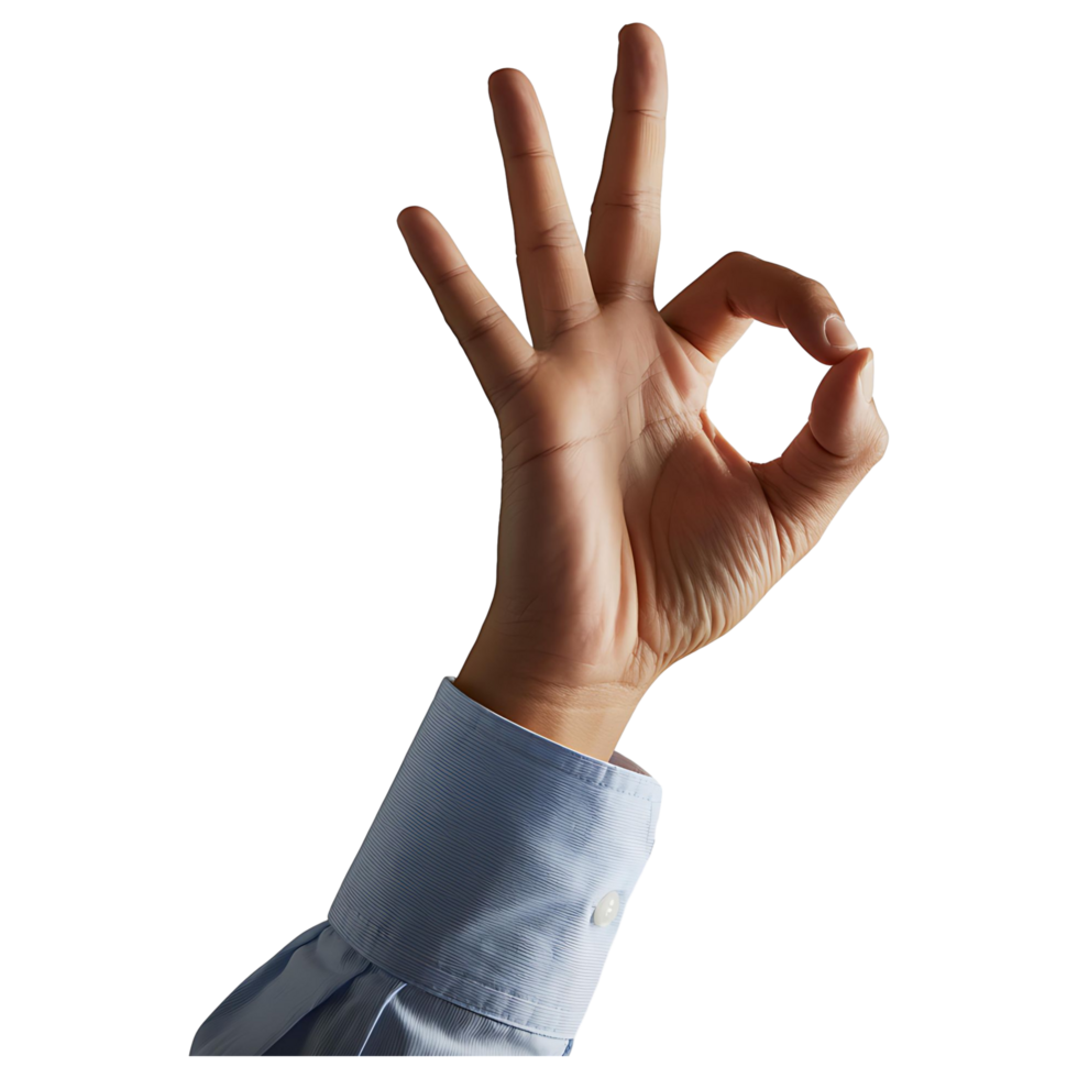 Thumb and Index Finger Forming OK Symbol Business or Social Approval Concept png