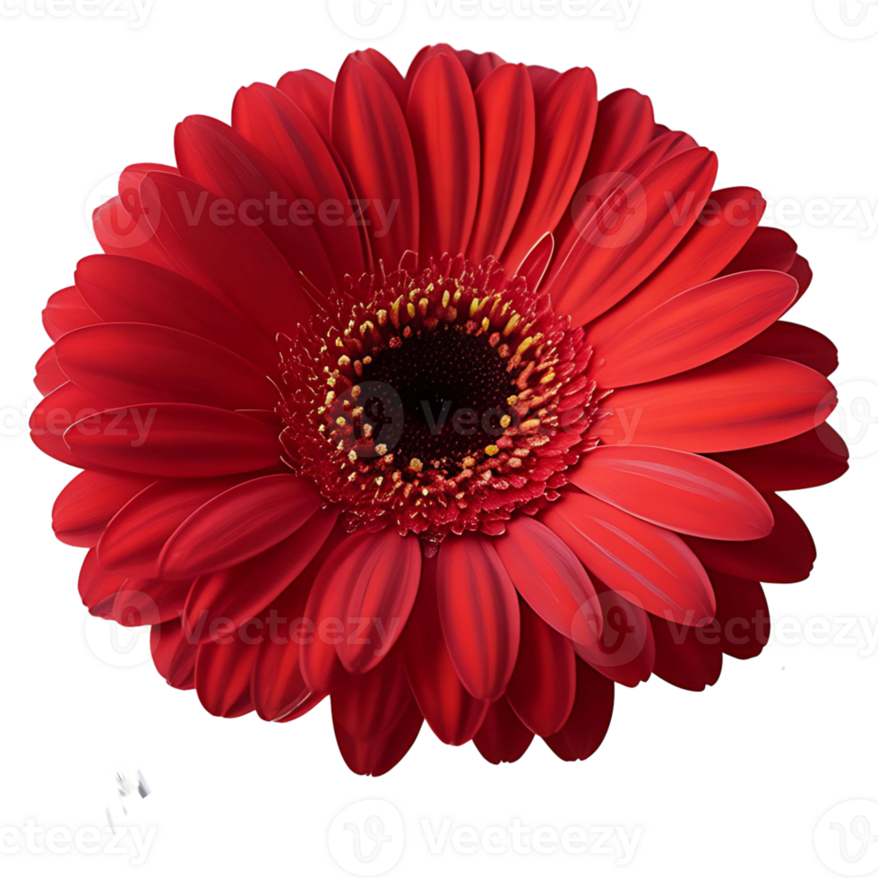 Single Red Gerbera Flower Elegant Minimalist Botanical Image png