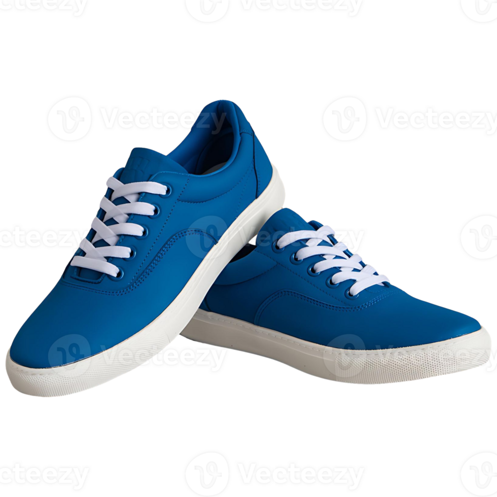 Fashionable Blue Sneakers for Men or Women Transparent Background Image png