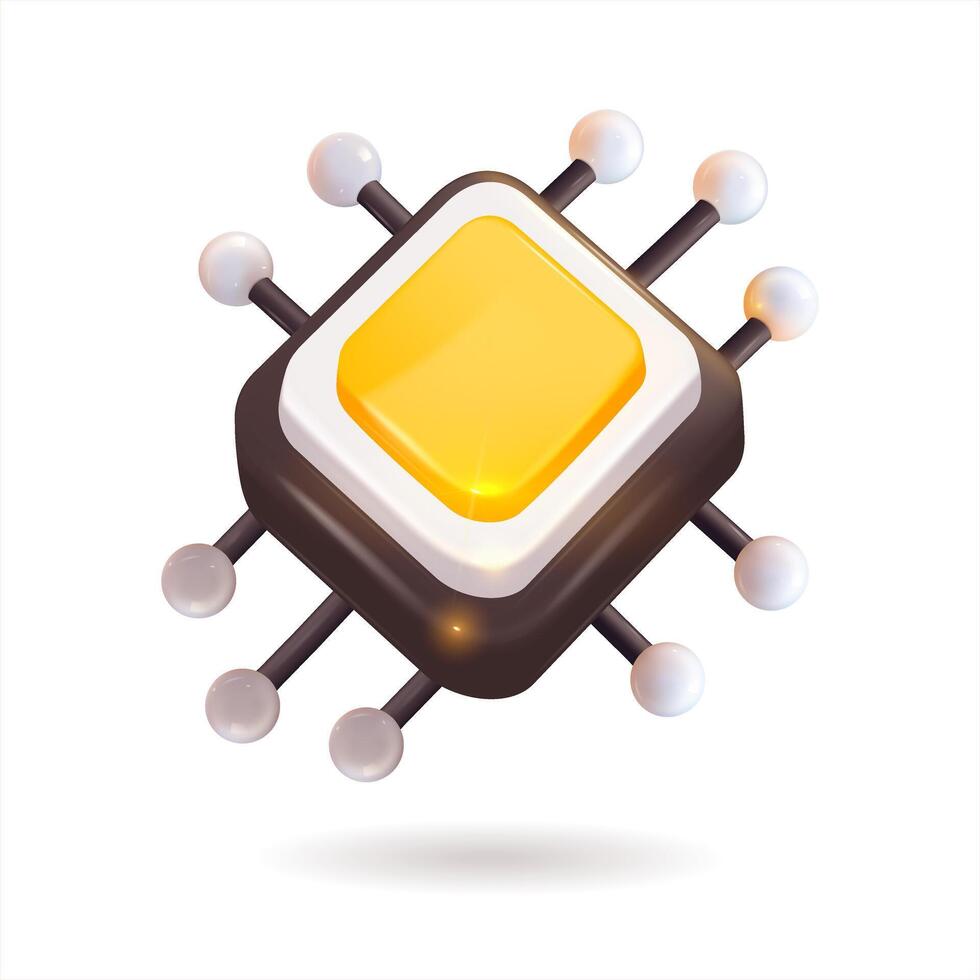 Illustration of a modern microchip concept vector