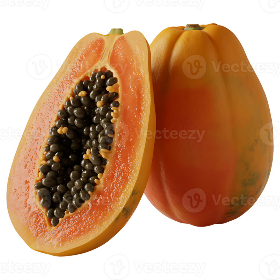 Isolated Papaya Fruit Photo Ideal for Food and Health Marketing png