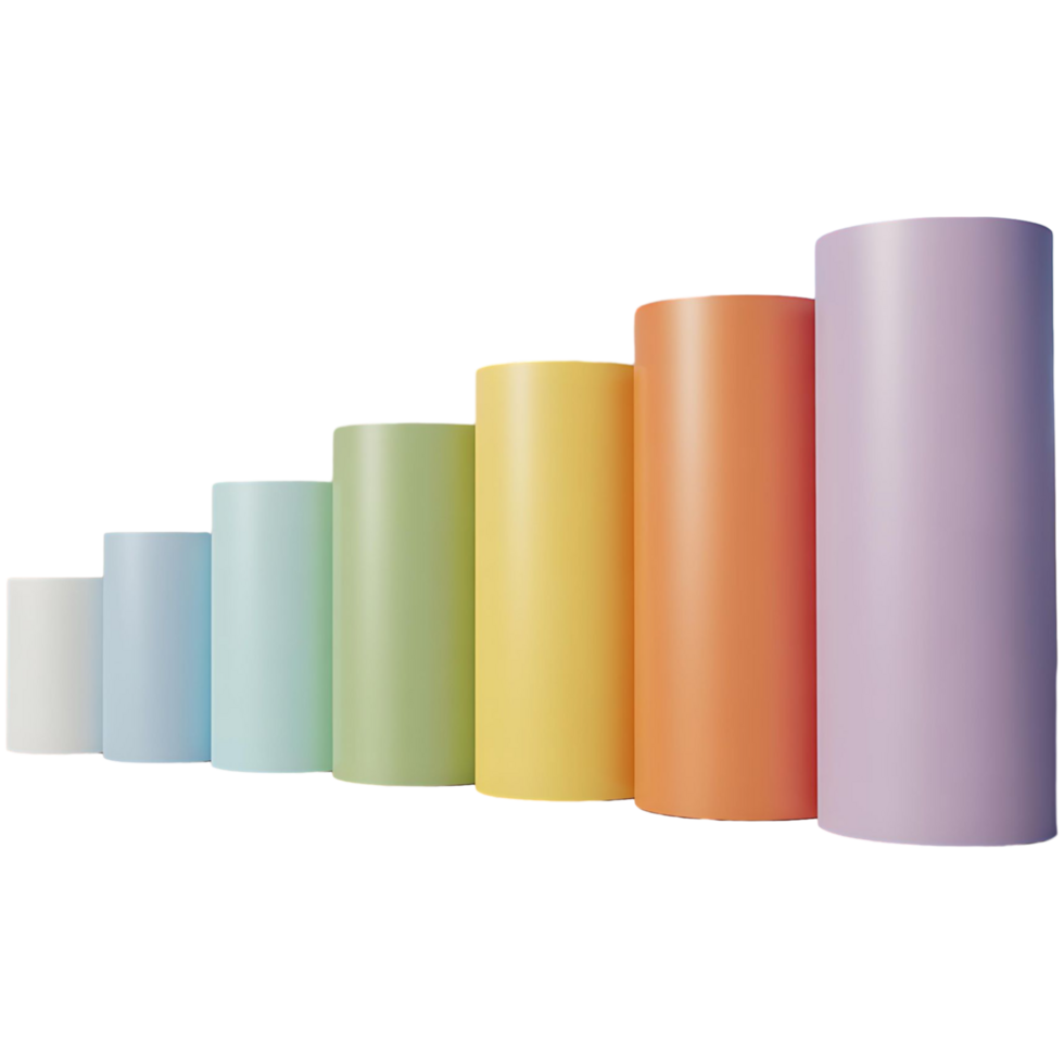 Minimalist Gradient Cylinder Chart Data Visualization Stock Image png