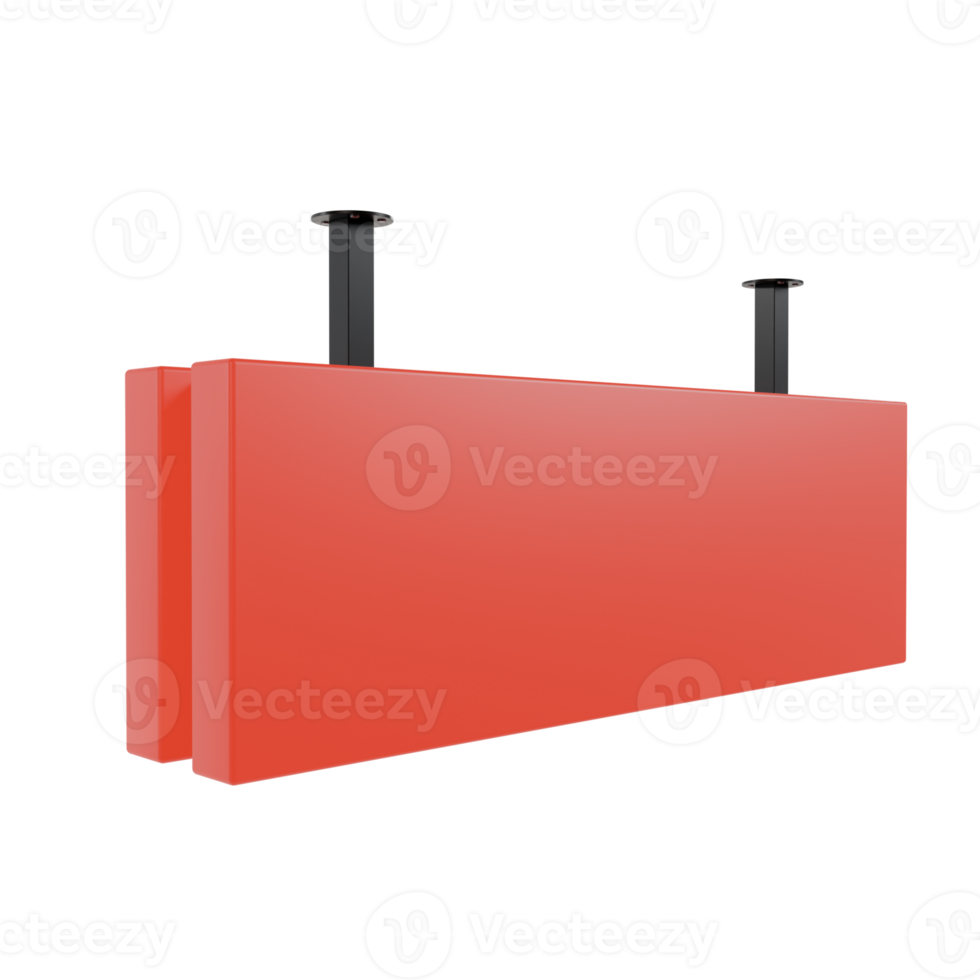 3d render neon box blank hanging. business shop logo mockup concept png