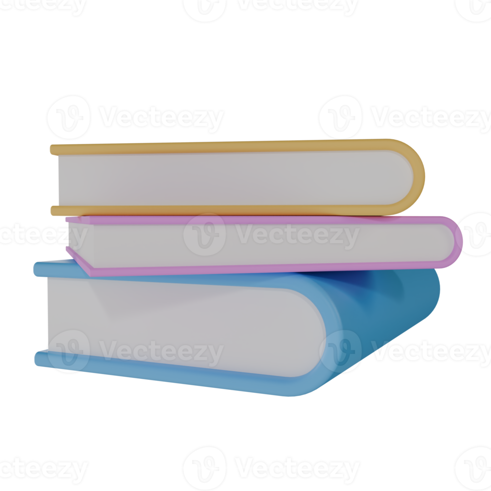 3d render of stack of books. concept of learning in school and acceptance of new students png