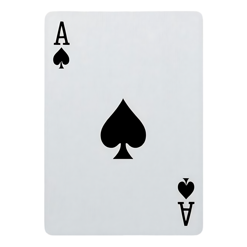 Ace of Spades Playing Card with Large Black Spade Symbol png
