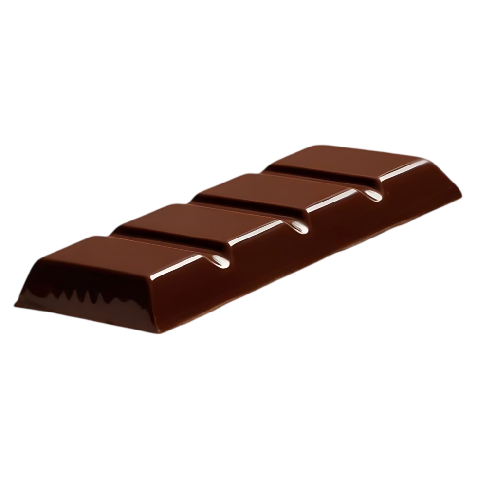 Shiny Piece of Chocolate with Rich Brown Color and Blurred Background png
