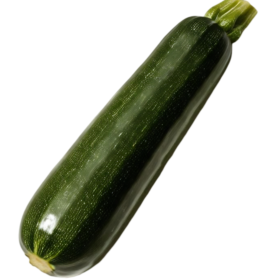 Polished Green Zucchini with Tapered End Isolated png