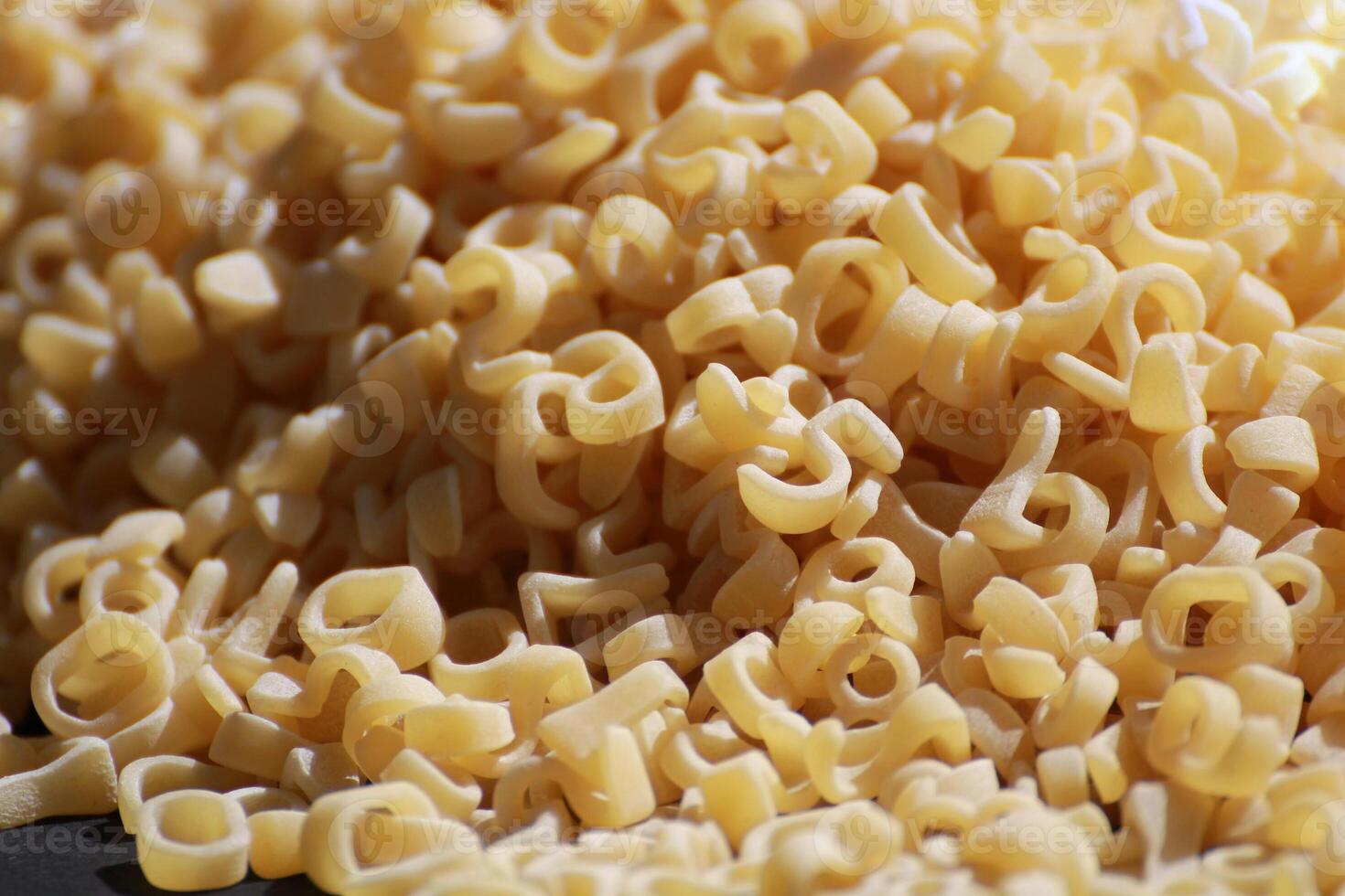 Pasta in the form of numbers and letters of the Latin alphabet photo
