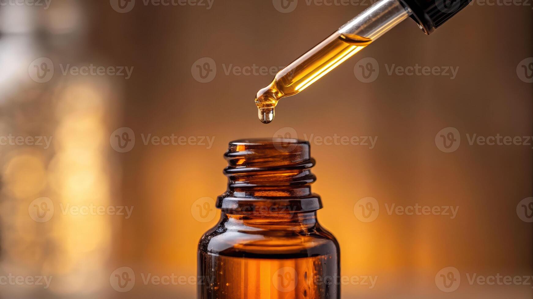 Psilocybin liquid dropper bottle with amber glass used for depression treatment in natural therapy and alternative medicine care photo