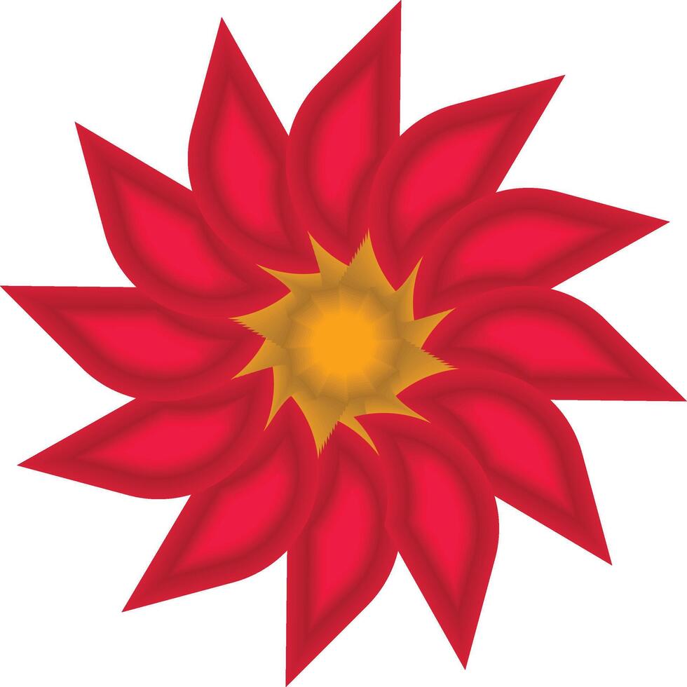 Vibrant Red and Yellow Petal Flower Design vector