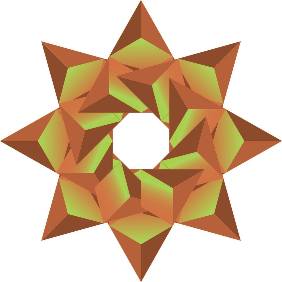 Dynamic Orange and Green Geometric Star Design vector