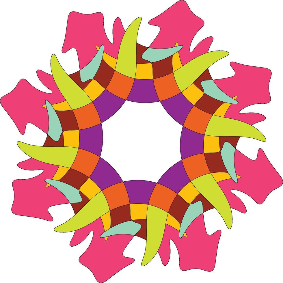 Vibrant Abstract Multi-layered Radial Shape vector