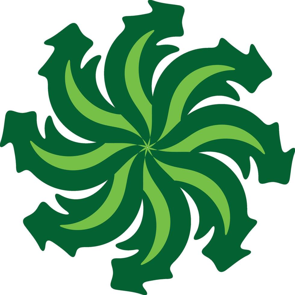 Dynamic Green Arrow Swirl Graphic vector