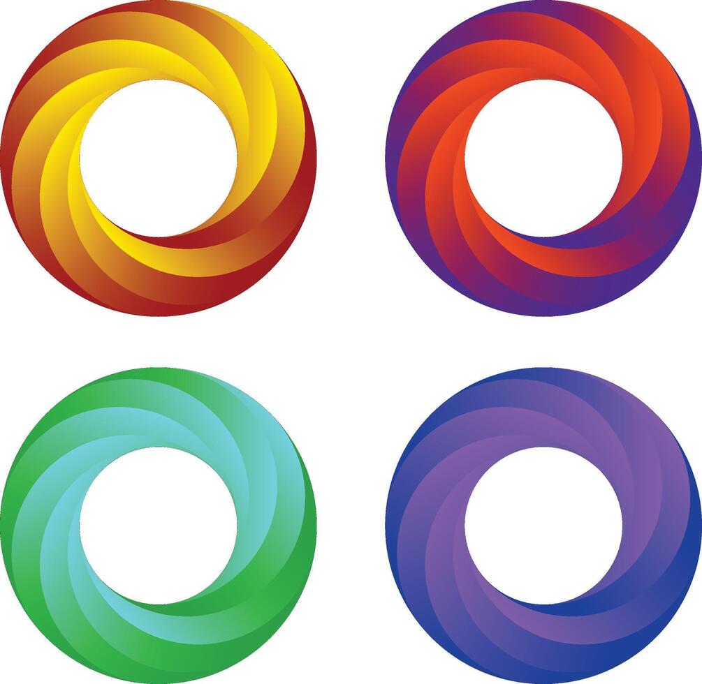 Dynamic Swirling Golden Orange Ring Graphic vector