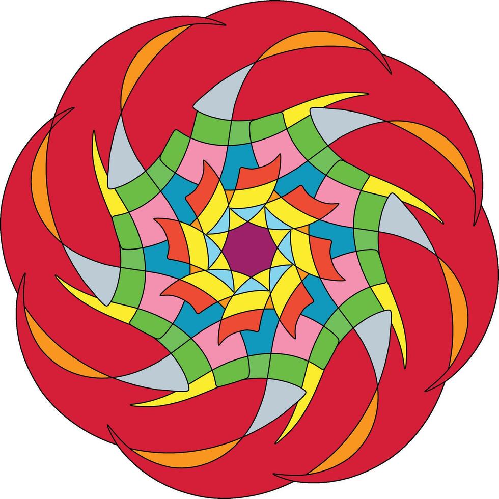 Dynamic Radial Swirl Design with Vibrant Layers vector