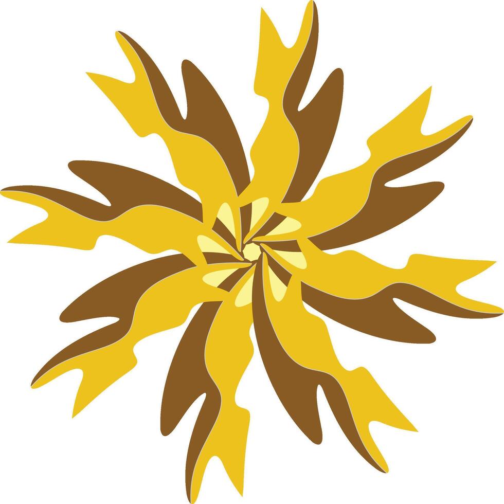 Abstract Yellow Brown Swirl Graphic vector