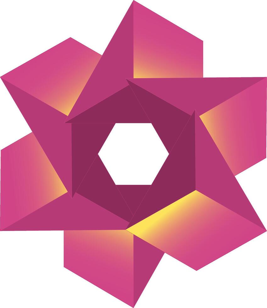 Bold Pink and Yellow Geometric Star Design vector