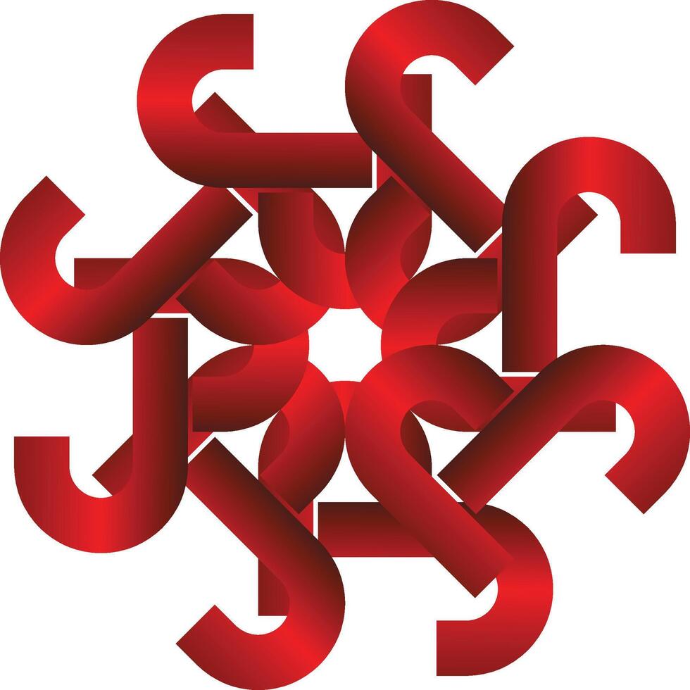 Interlocking Red Knot Design vector
