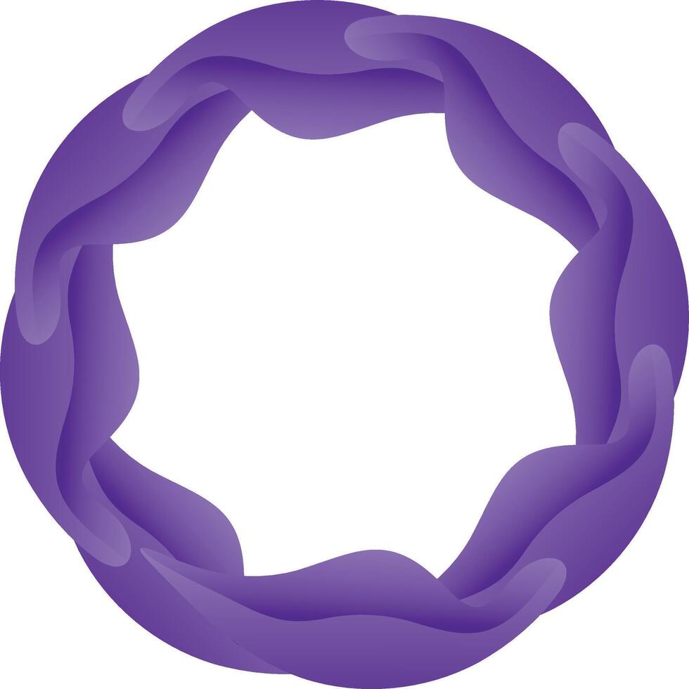 Abstract Wavy Purple Ring Graphic vector