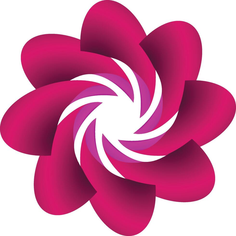 Vibrant Pink Spiral Flower Design vector