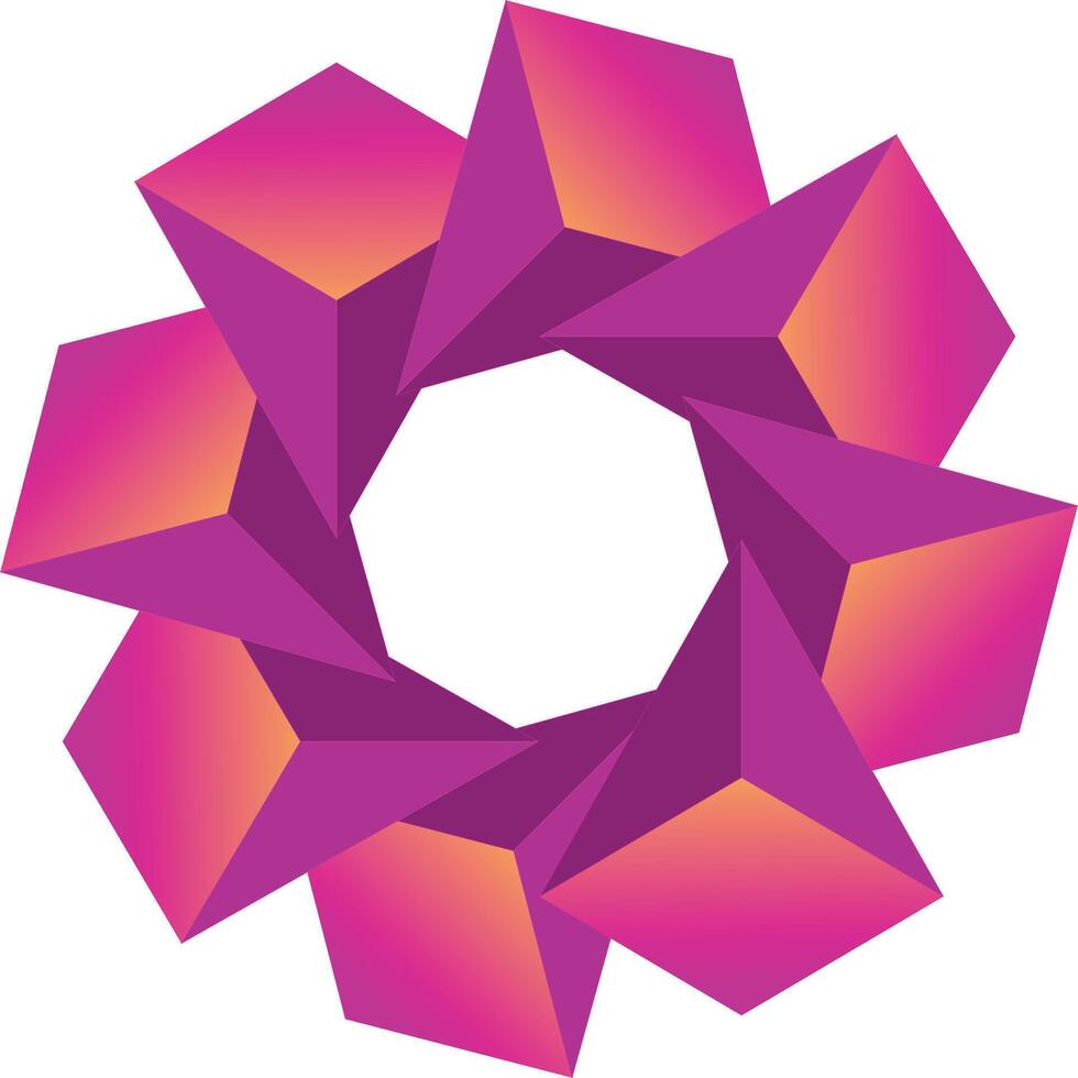 Dynamic Pink and Orange Geometric Star Design vector