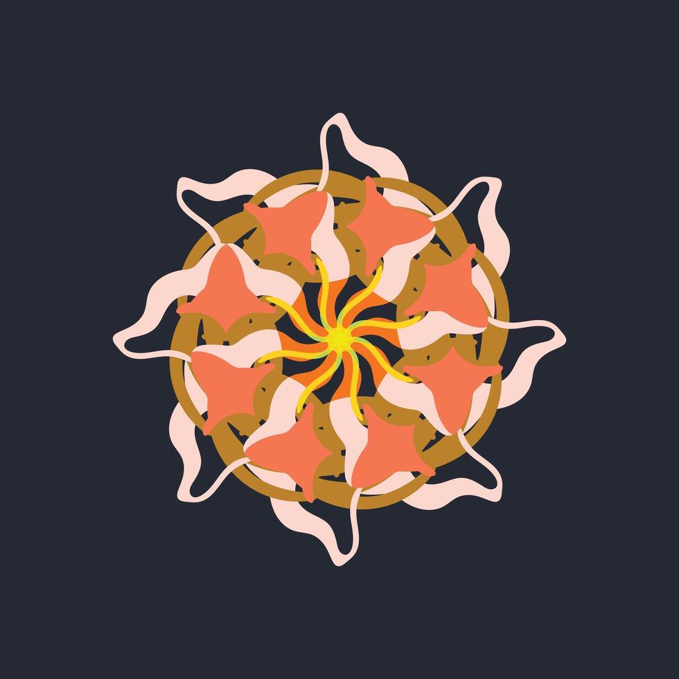 Abstract Radial Sunburst Design with Warm Colors vector
