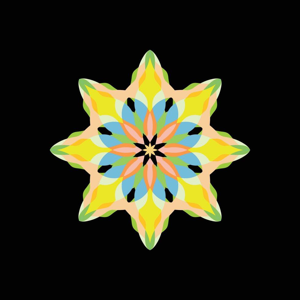 Abstract Radial Star Design with Vibrant Colors vector