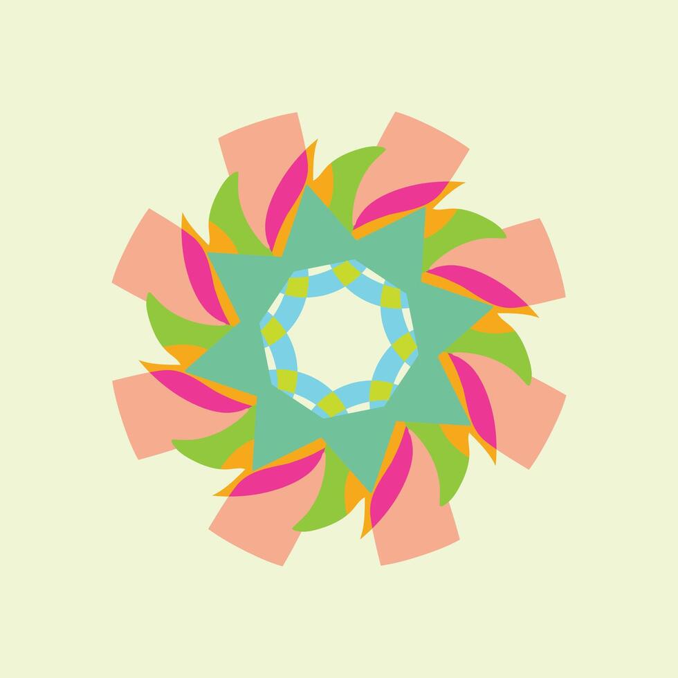 Vibrant Abstract Multi-layered Radial Design vector