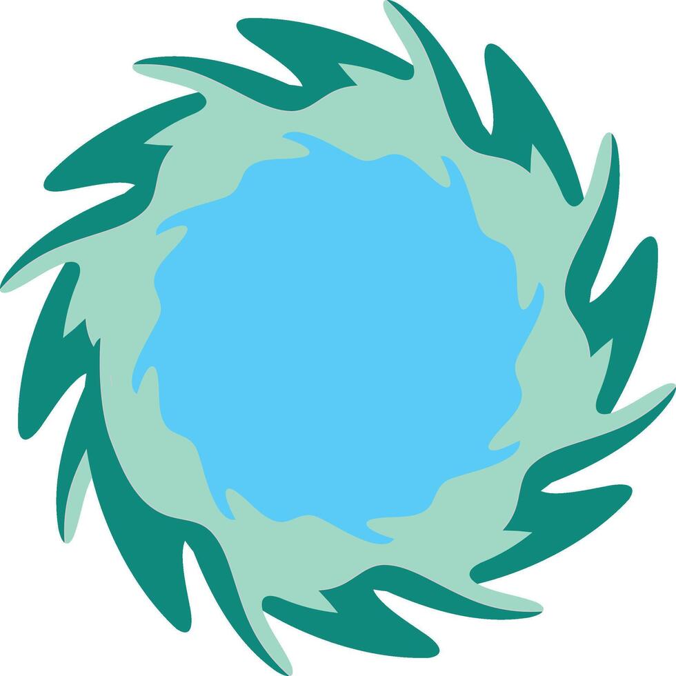 Abstract Teal Blue Vortex Graphic vector