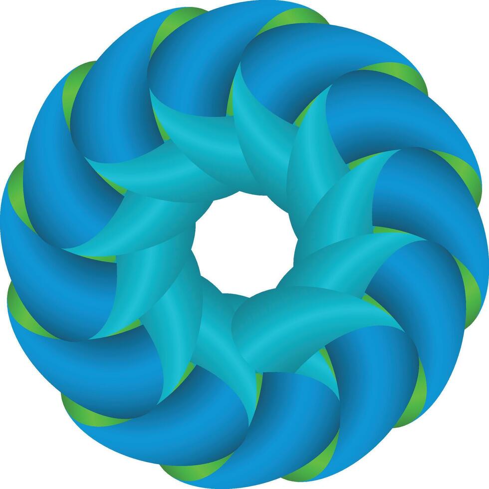 Dynamic Blue and Green Spiral Knot vector