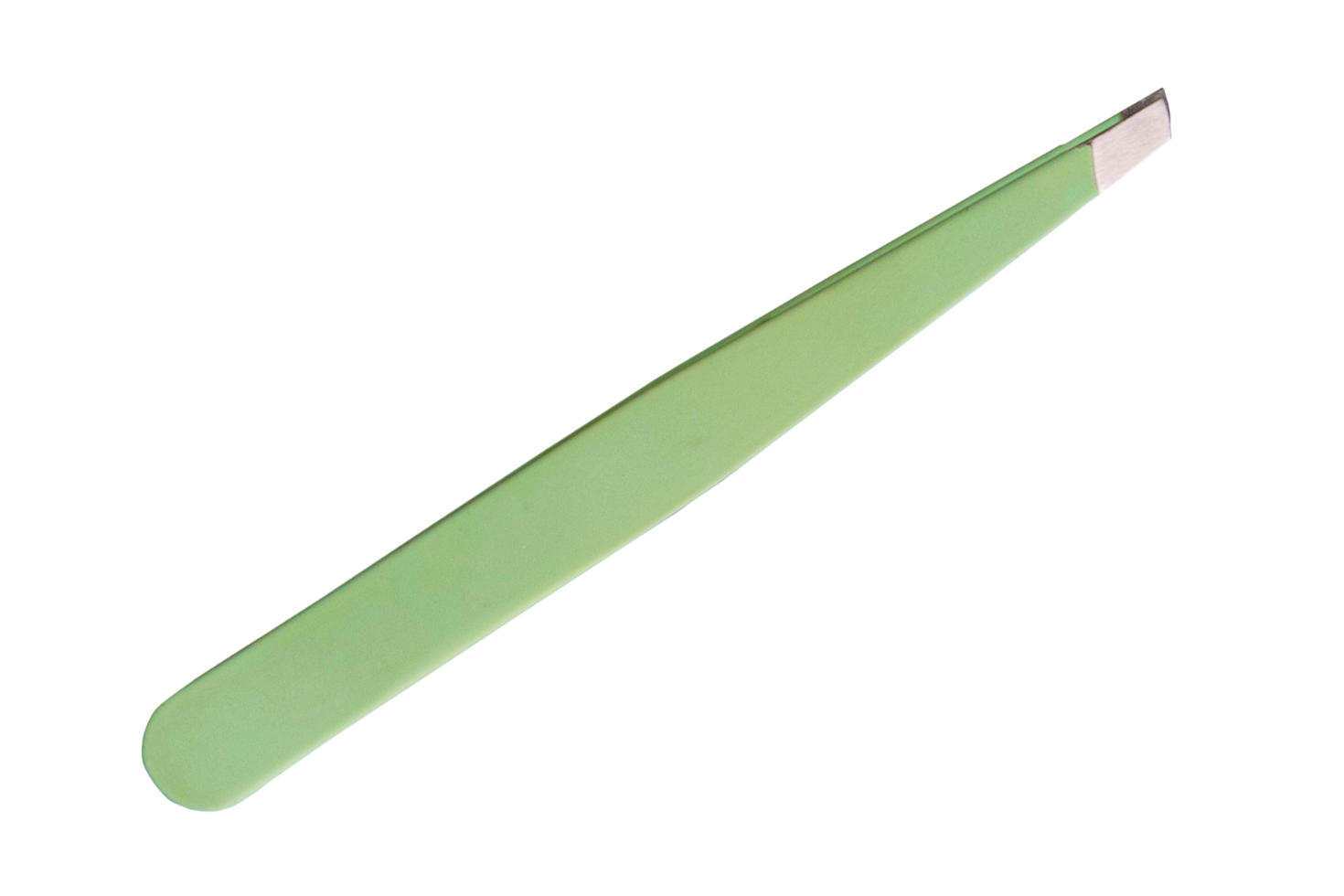 Green tweezers with stainless steal tip png