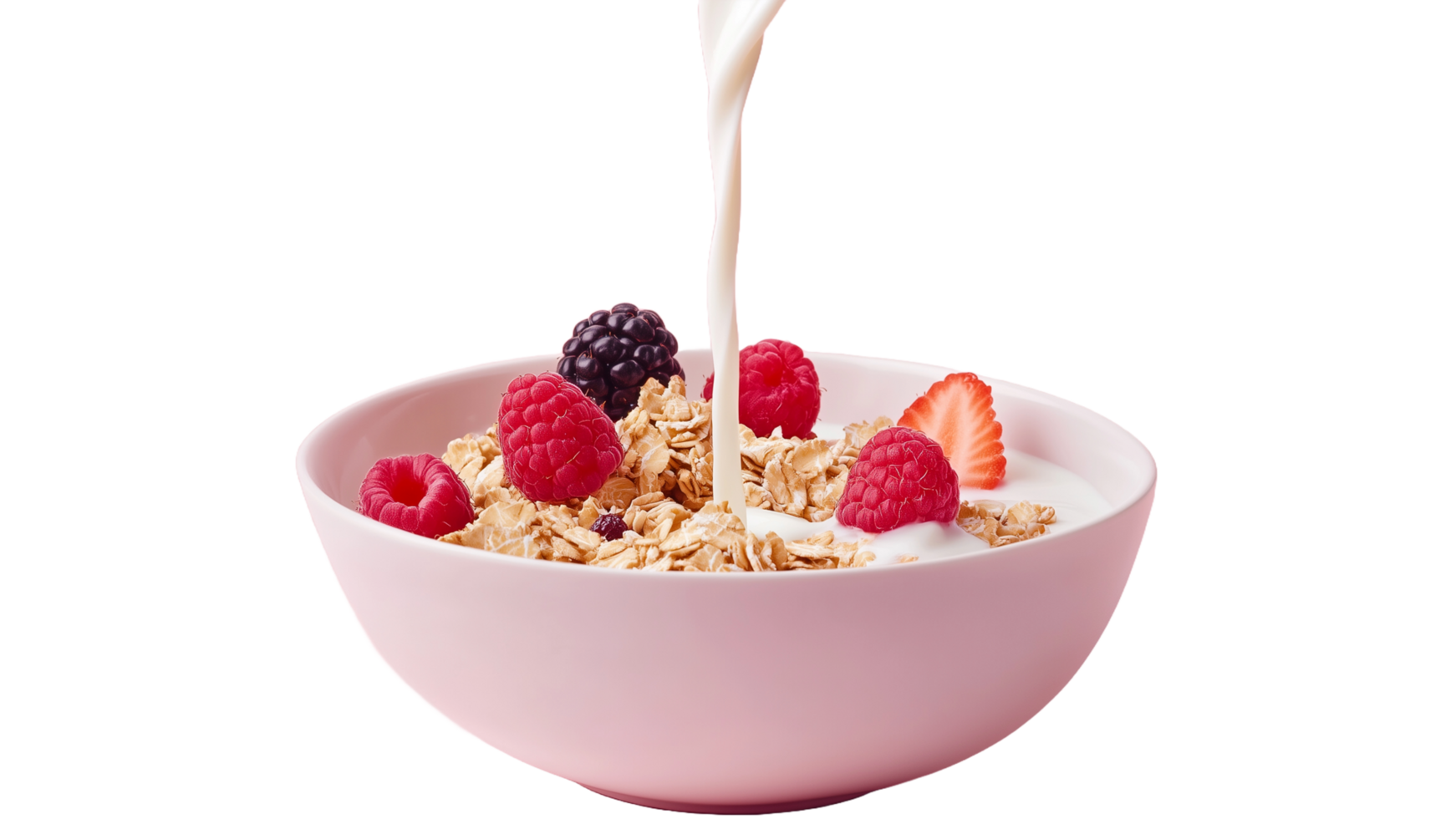 Muesli with yogurt and fruits in a bowl png