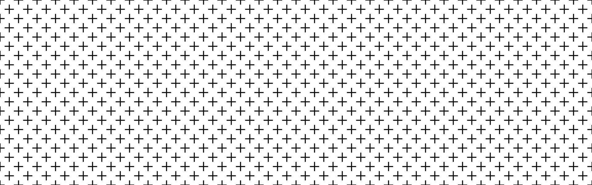 Plus seamless pattern. Simple cross texture. Graphic cross symbol grid. Plus sign repeat pattern. Graphic texture. illustration isolated on white background vector