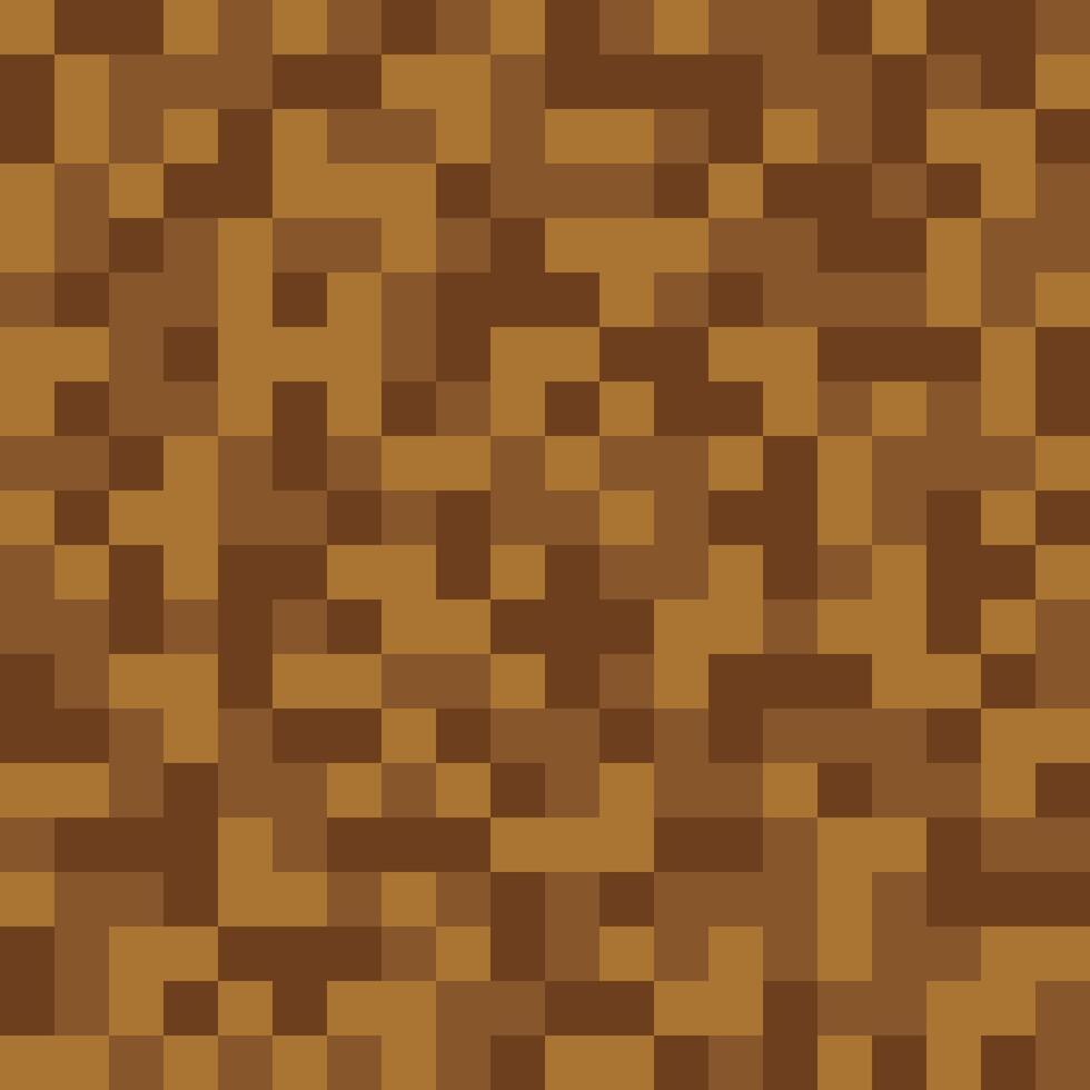Pixel simple ground seamless pattern. Pixelart computer block texture. Digital brown ground pattern. Game style squared background. illustration isolated white background vector