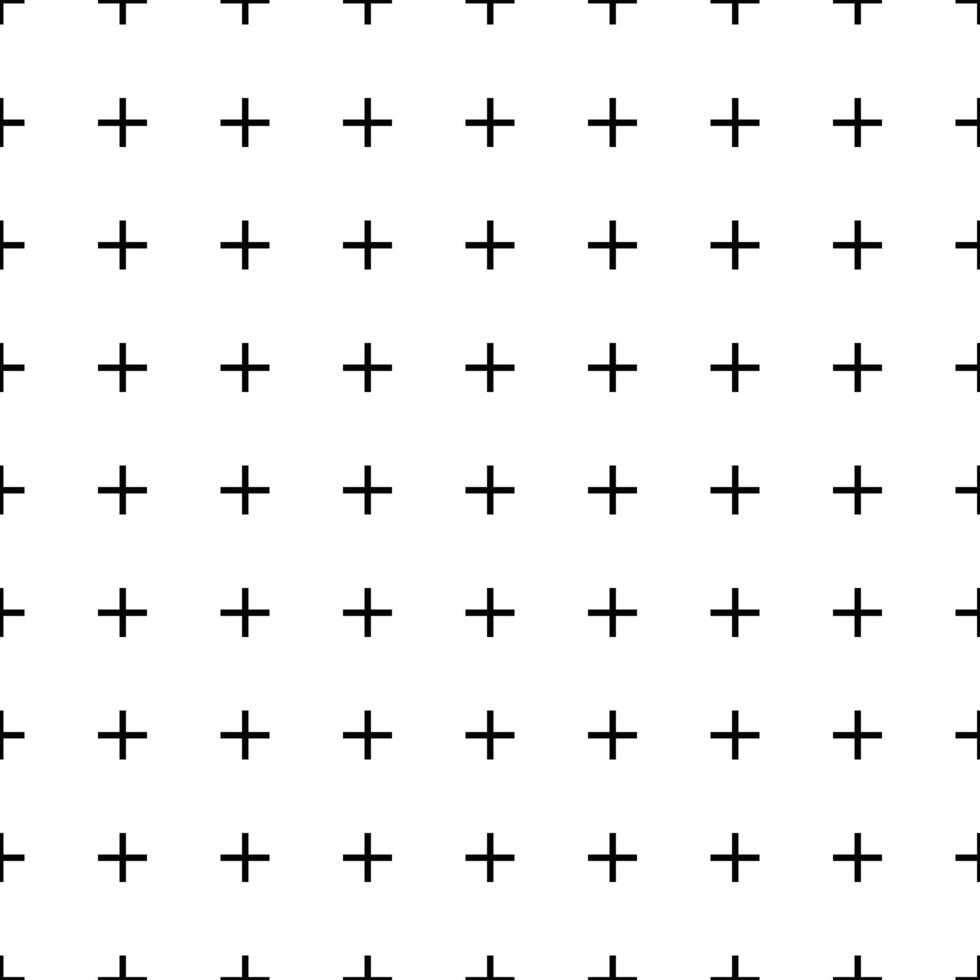 Plus seamless simple pattern. Simple geometric cross texture. Graphic cross symbol grid. Plus sign repeat pattern. Graphic texture. illustration isolated on white background vector