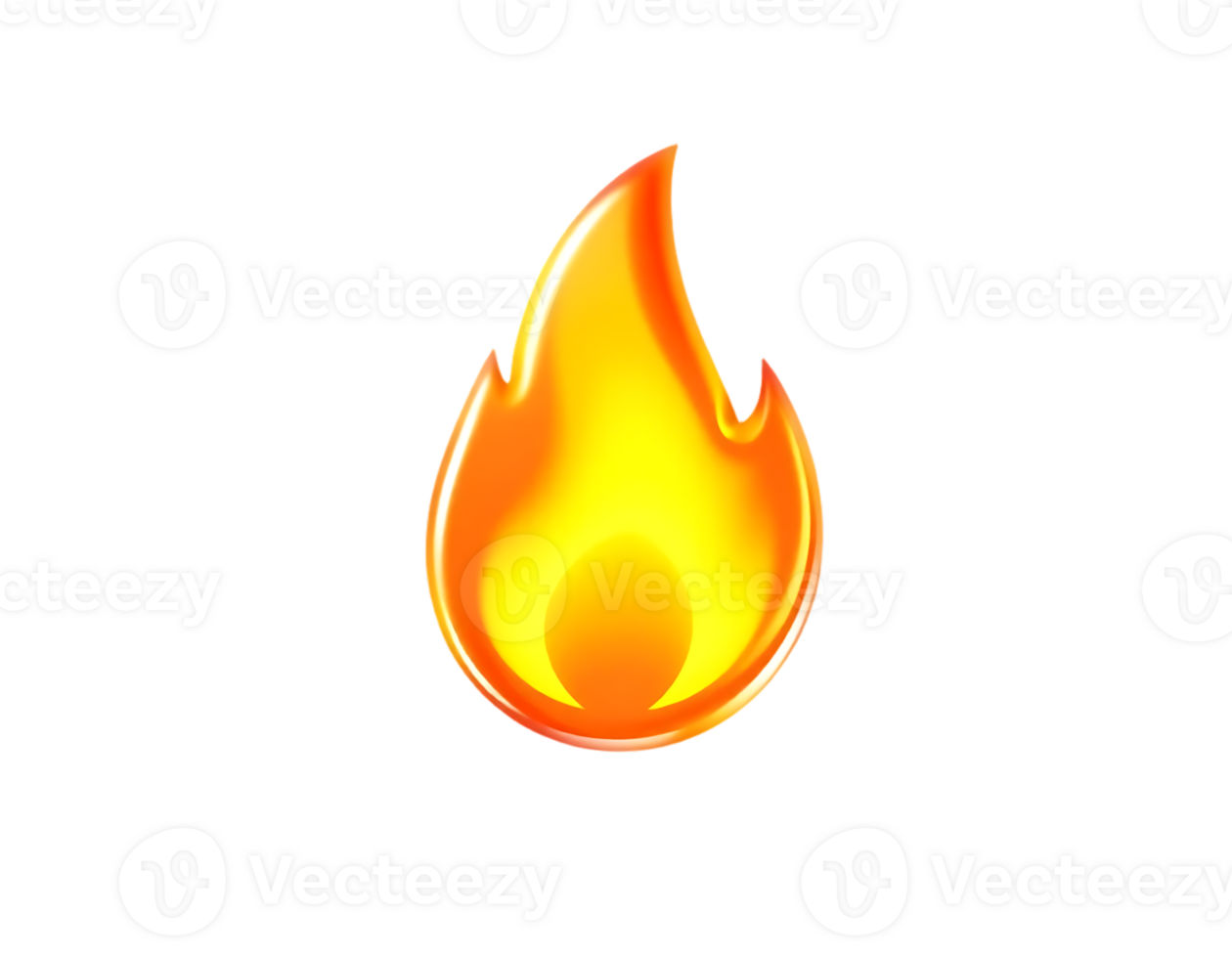 Vibrant 3D Cartoon Fire Emoji png
