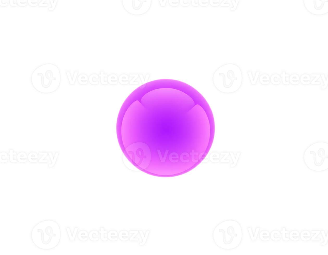 Glossy Purple 3D Sphere with Reflection png
